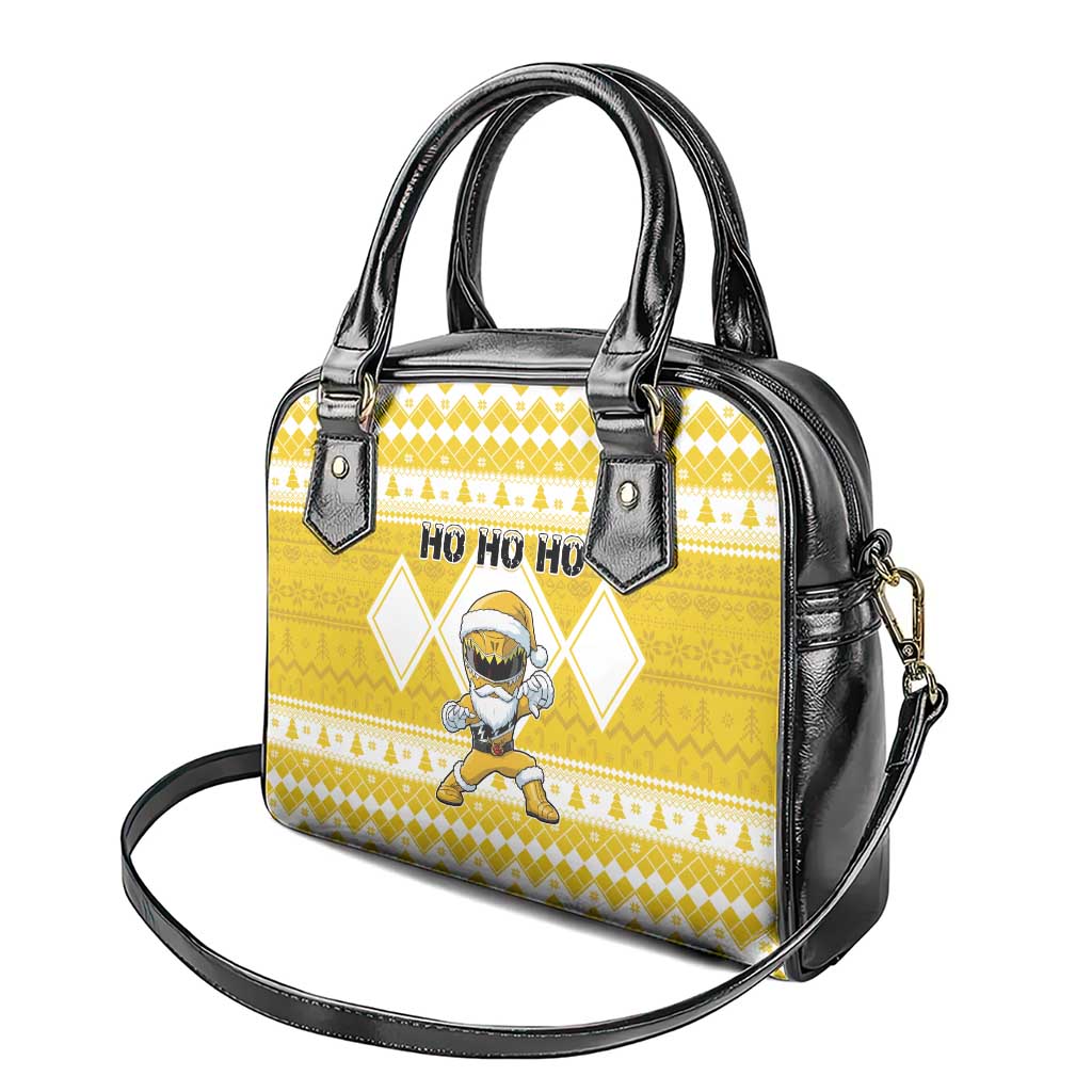 Power Yellow Ranger Santa Claus Shoulder Handbag Funny Christmas - Wonder Print Shop