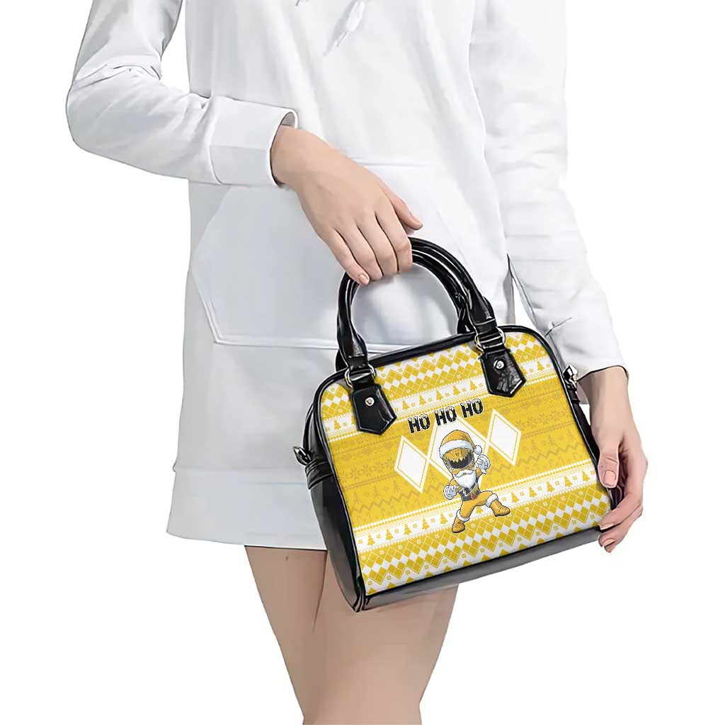Power Yellow Ranger Santa Claus Shoulder Handbag Funny Christmas - Wonder Print Shop