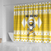 Power Yellow Ranger Santa Claus Shower Curtain Funny Christmas - Wonder Print Shop