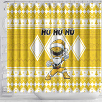 Power Yellow Ranger Santa Claus Shower Curtain Funny Christmas - Wonder Print Shop