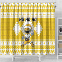 Power Yellow Ranger Santa Claus Shower Curtain Funny Christmas - Wonder Print Shop