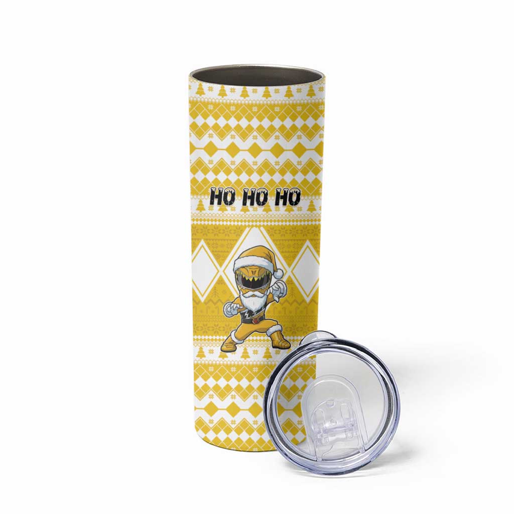 Personalized Power Yellow Ranger Santa Claus Skinny Tumbler Funny Christmas - Wonder Print Shop
