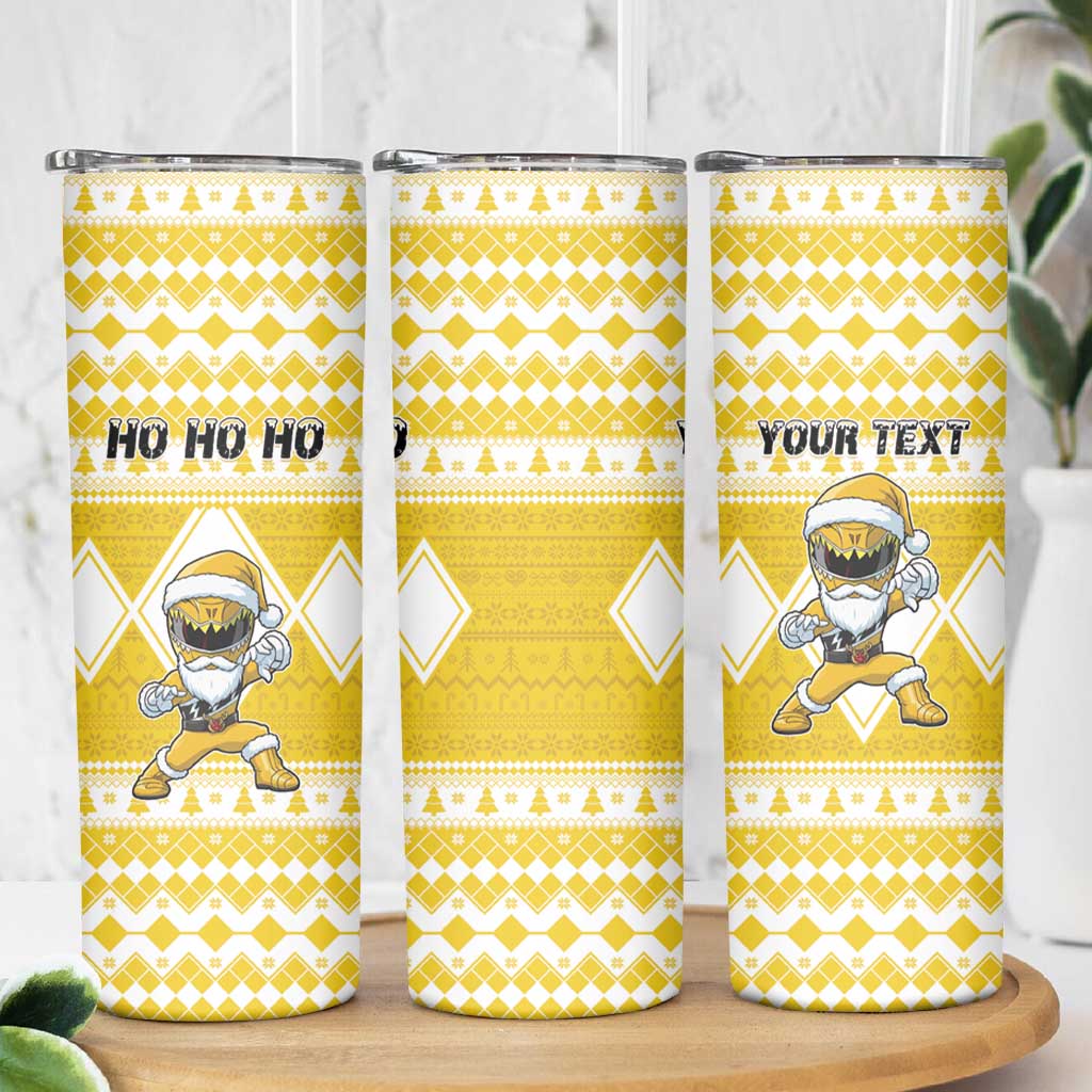 Personalized Power Yellow Ranger Santa Claus Skinny Tumbler Funny Christmas - Wonder Print Shop