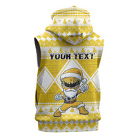 Personalized Power Yellow Ranger Santa Claus Sleeveless Hoodie Funny Christmas - Wonder Print Shop