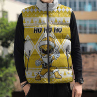 Personalized Power Yellow Ranger Santa Claus Sleeveless Puffer Jacket Funny Christmas - Wonder Print Shop