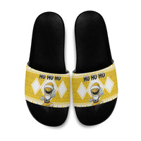 Power Yellow Ranger Santa Claus Slide Sandals Funny Christmas - Wonder Print Shop
