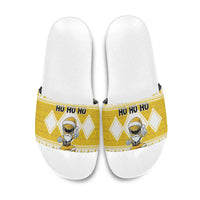 Power Yellow Ranger Santa Claus Slide Sandals Funny Christmas - Wonder Print Shop