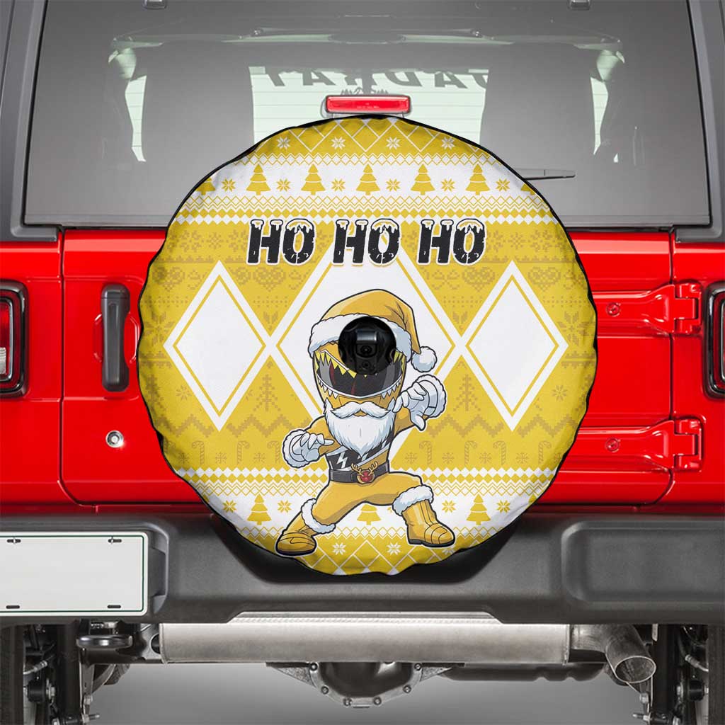 Power Yellow Ranger Santa Claus Spare Tire Cover Funny Christmas - Wonder Print Shop