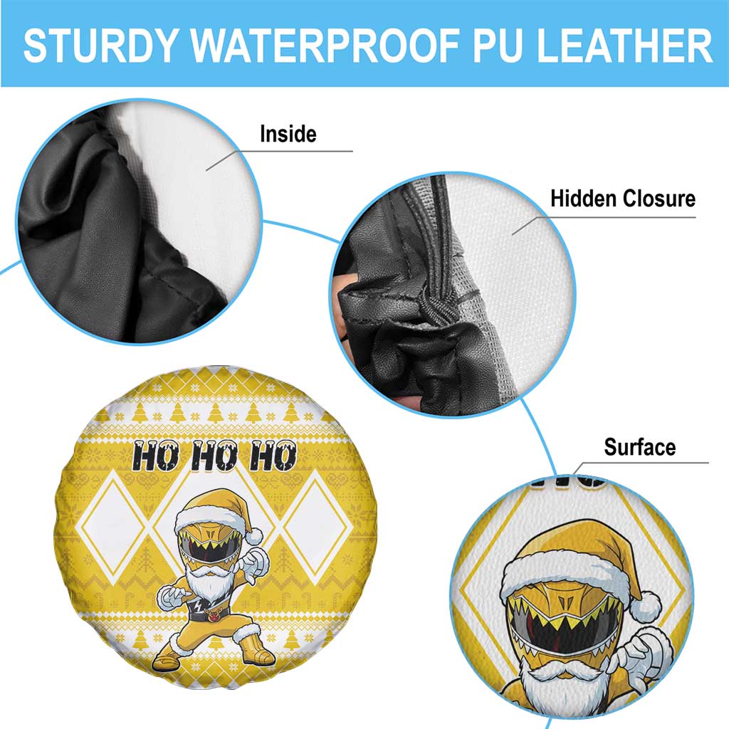 Power Yellow Ranger Santa Claus Spare Tire Cover Funny Christmas - Wonder Print Shop