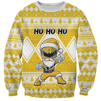 Personalized Power Yellow Ranger Santa Claus Sweatshirt Funny Christmas - Wonder Print Shop