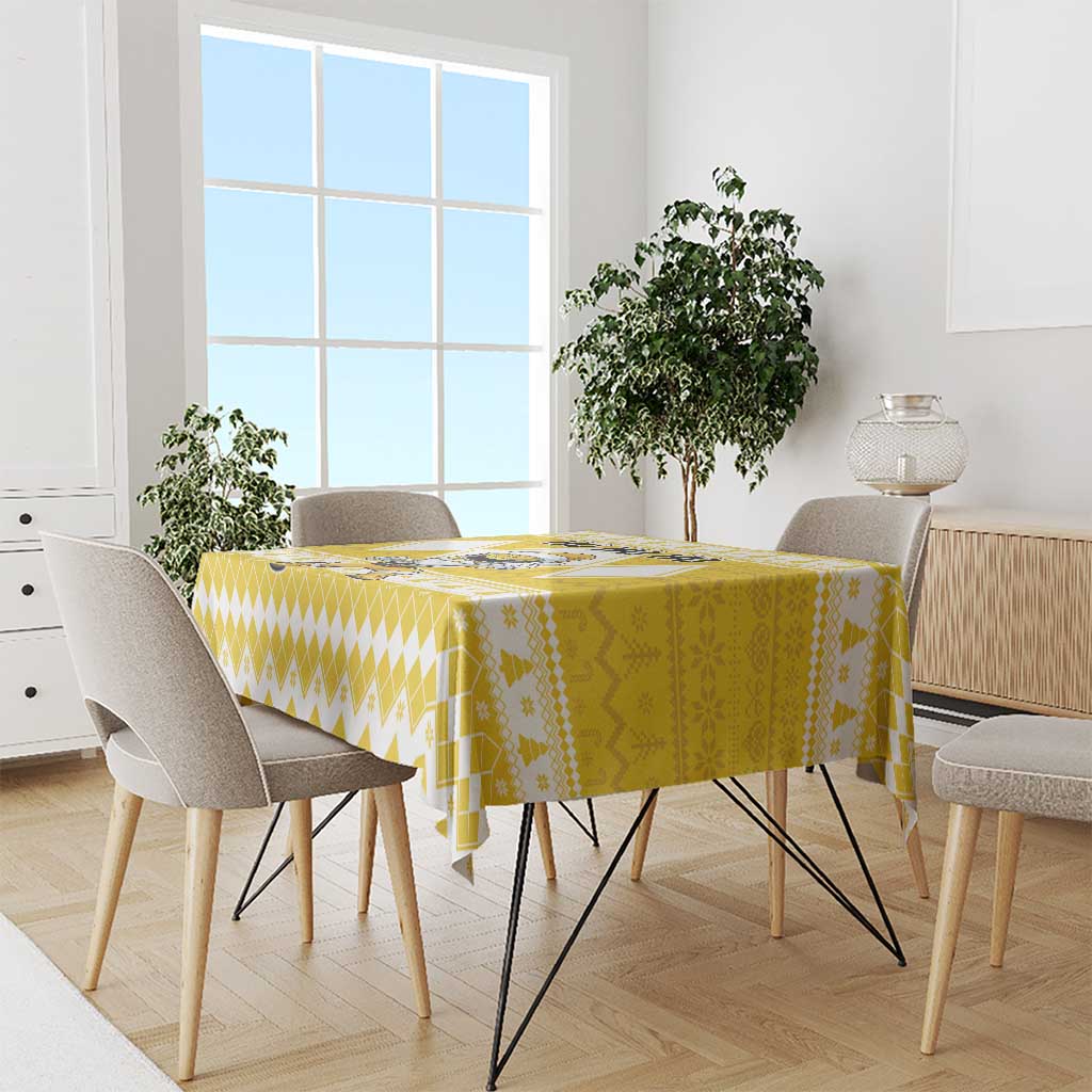 Power Yellow Ranger Santa Claus Tablecloth Funny Christmas - Wonder Print Shop