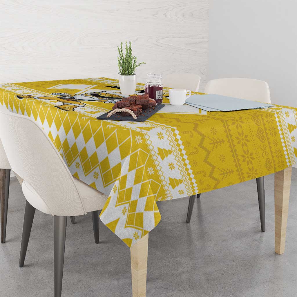 Power Yellow Ranger Santa Claus Tablecloth Funny Christmas - Wonder Print Shop