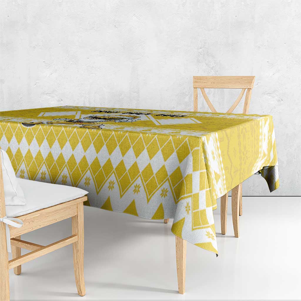 Power Yellow Ranger Santa Claus Tablecloth Funny Christmas - Wonder Print Shop
