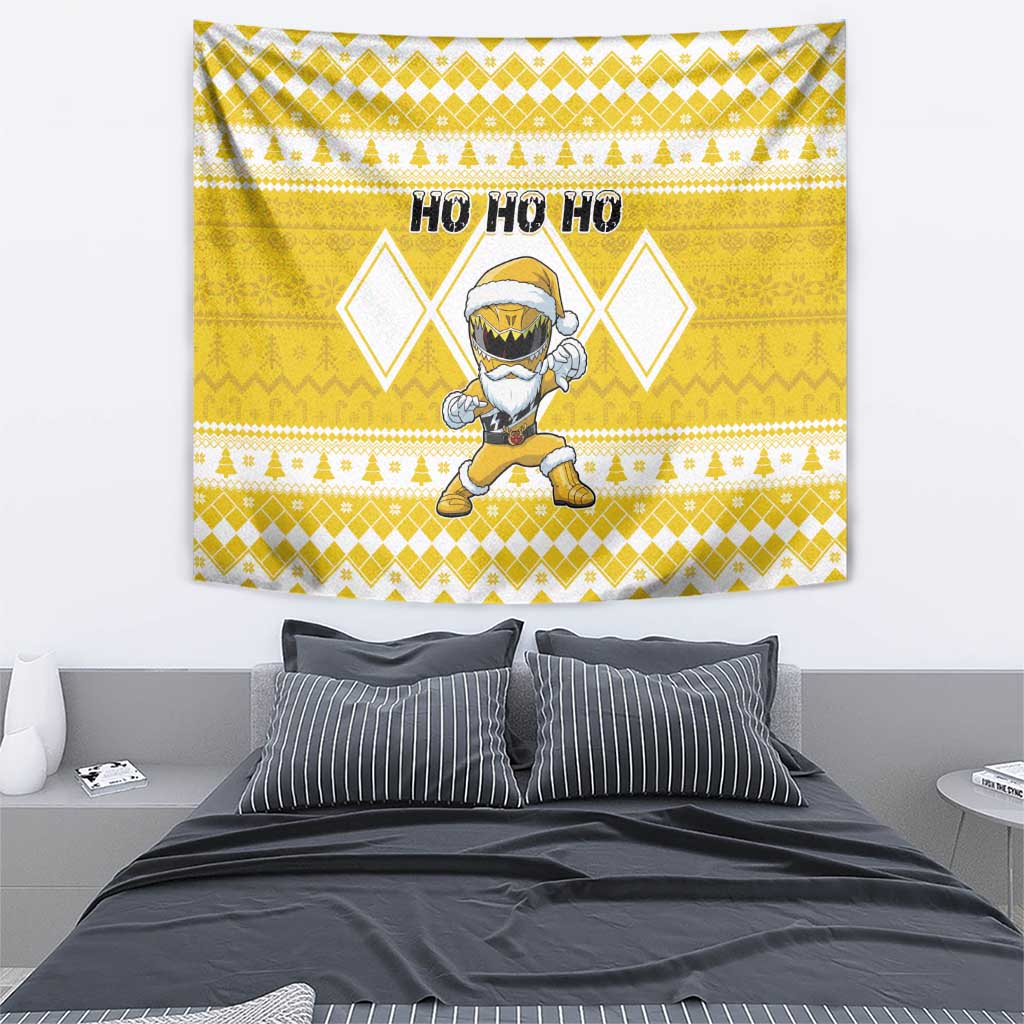 Power Yellow Ranger Santa Claus Tapestry Funny Christmas - Wonder Print Shop