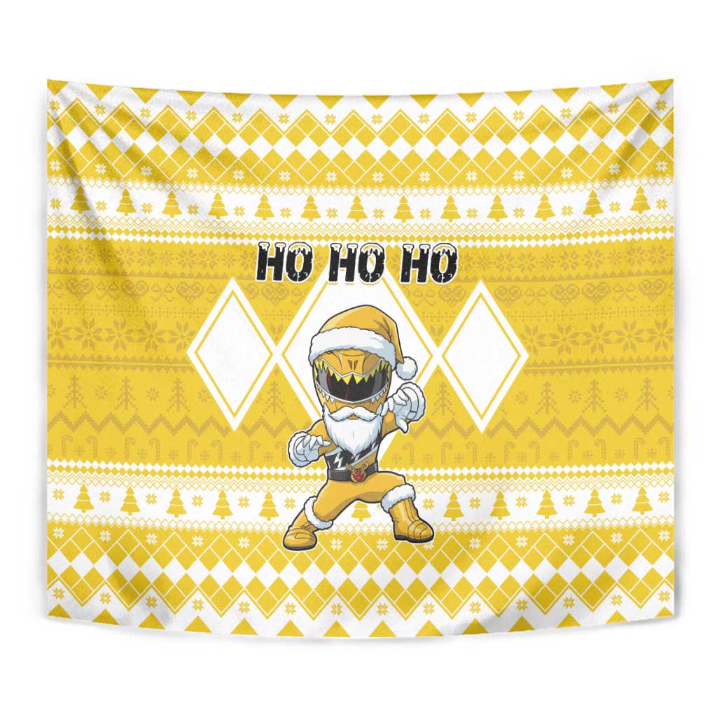 Power Yellow Ranger Santa Claus Tapestry Funny Christmas - Wonder Print Shop
