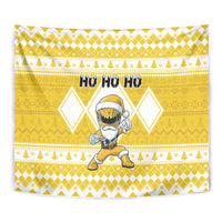 Power Yellow Ranger Santa Claus Tapestry Funny Christmas - Wonder Print Shop