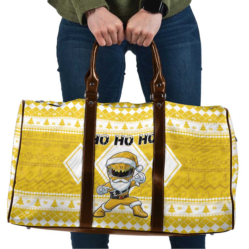 Power Yellow Ranger Santa Claus Travel Bag Funny Christmas - Wonder Print Shop