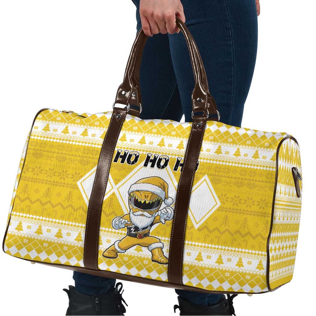Power Yellow Ranger Santa Claus Travel Bag Funny Christmas - Wonder Print Shop