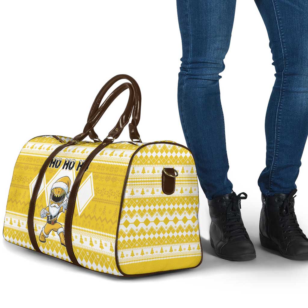Power Yellow Ranger Santa Claus Travel Bag Funny Christmas - Wonder Print Shop