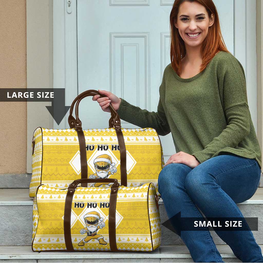 Power Yellow Ranger Santa Claus Travel Bag Funny Christmas - Wonder Print Shop