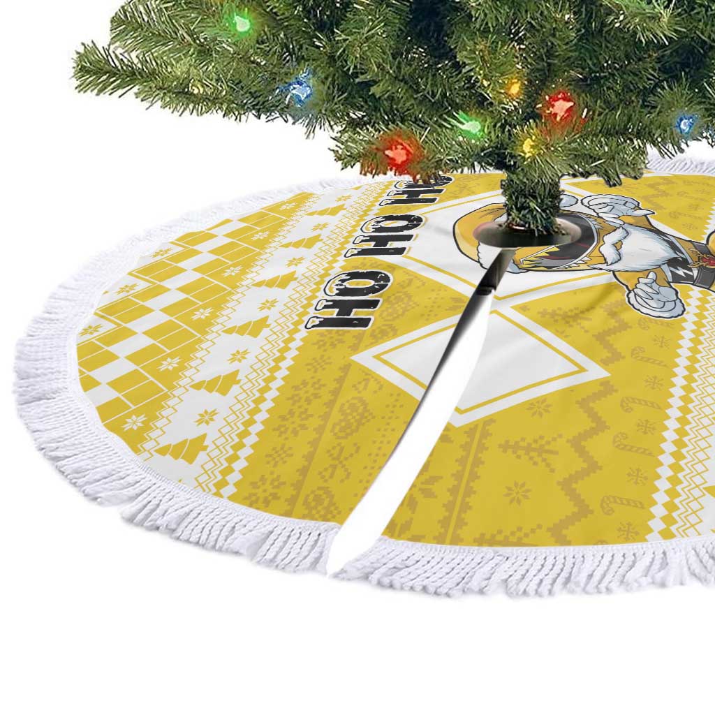 Power Yellow Ranger Santa Claus Tree Skirt Funny Christmas - Wonder Print Shop