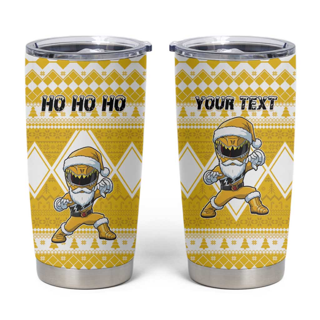 Personalized Power Yellow Ranger Santa Claus Tumbler Cup Funny Christmas - Wonder Print Shop