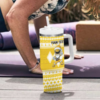 Personalized Power Yellow Ranger Santa Claus Tumbler With Handle Funny Christmas - Wonder Print Shop