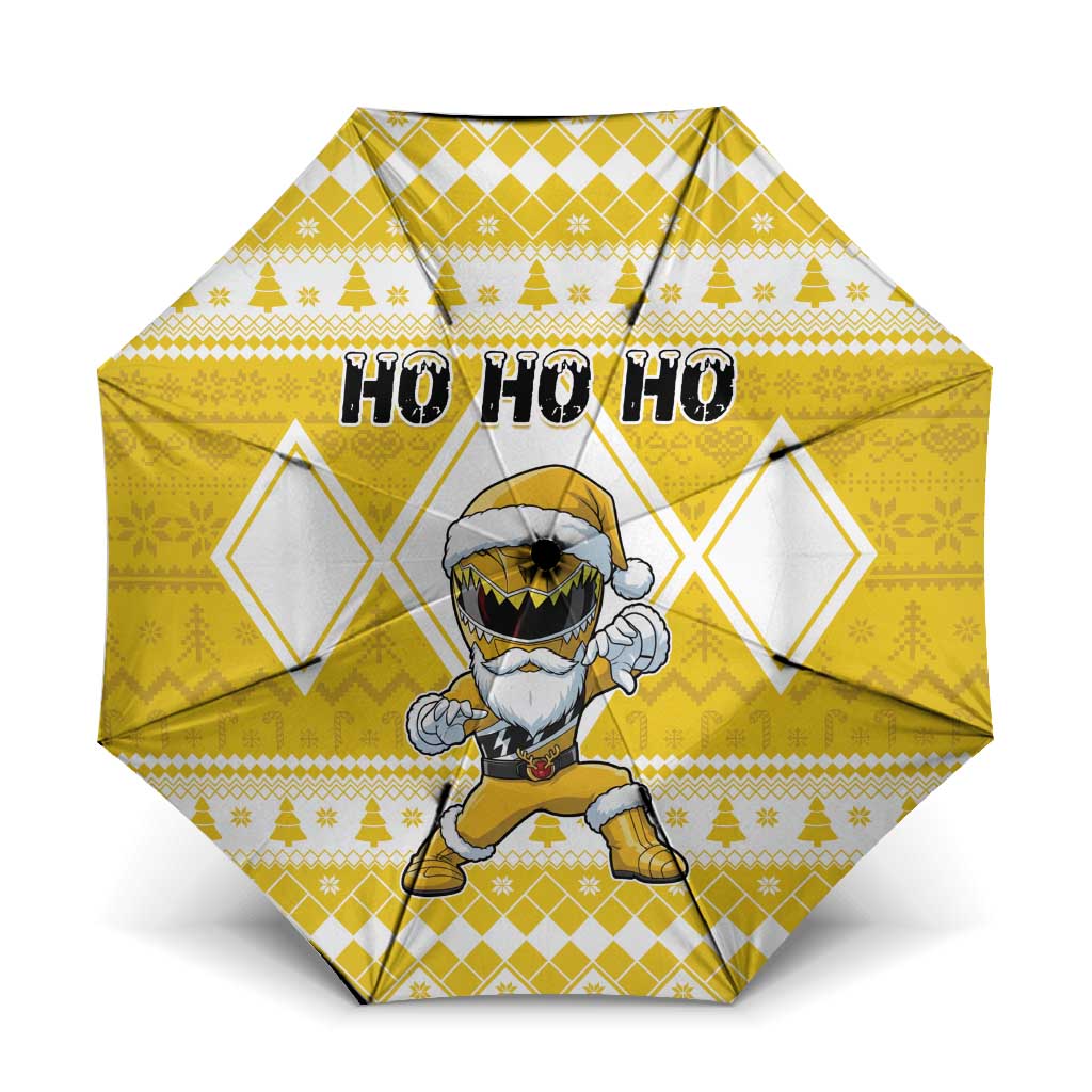 Power Yellow Ranger Santa Claus Umbrella Funny Christmas - Wonder Print Shop
