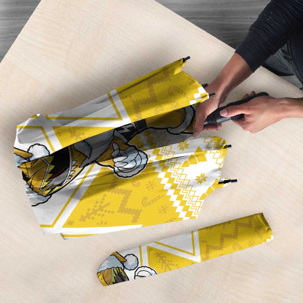 Power Yellow Ranger Santa Claus Umbrella Funny Christmas - Wonder Print Shop