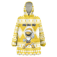 Personalized Power Yellow Ranger Santa Claus Wearable Blanket Hoodie Funny Christmas - Wonder Print Shop