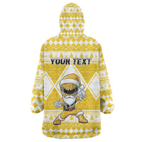 Personalized Power Yellow Ranger Santa Claus Wearable Blanket Hoodie Funny Christmas - Wonder Print Shop