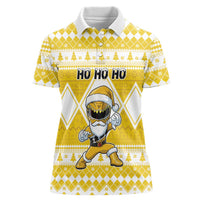 Personalized Power Yellow Ranger Santa Claus Women Polo Shirt Funny Christmas - Wonder Print Shop