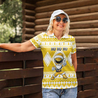 Personalized Power Yellow Ranger Santa Claus Women Polo Shirt Funny Christmas - Wonder Print Shop