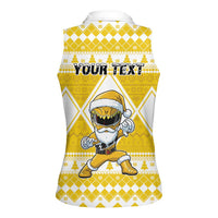 Personalized Power Yellow Ranger Santa Claus Women Sleeveless Polo Shirt Funny Christmas - Wonder Print Shop
