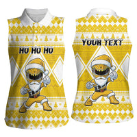 Personalized Power Yellow Ranger Santa Claus Women Sleeveless Polo Shirt Funny Christmas - Wonder Print Shop