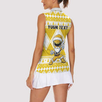 Personalized Power Yellow Ranger Santa Claus Women Sleeveless Polo Shirt Funny Christmas - Wonder Print Shop