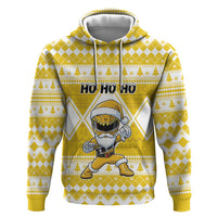 Personalized Power Yellow Ranger Santa Claus Zip Hoodie Funny Christmas - Wonder Print Shop