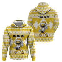 Personalized Power Yellow Ranger Santa Claus Zip Hoodie Funny Christmas - Wonder Print Shop