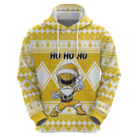 Personalized Power Yellow Ranger Santa Claus Zip Hoodie Funny Christmas - Wonder Print Shop