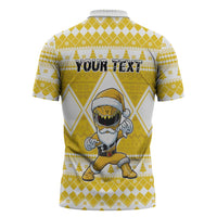 Personalized Power Yellow Ranger Santa Claus Zipper Polo Shirt Funny Christmas - Wonder Print Shop