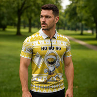 Personalized Power Yellow Ranger Santa Claus Zipper Polo Shirt Funny Christmas - Wonder Print Shop