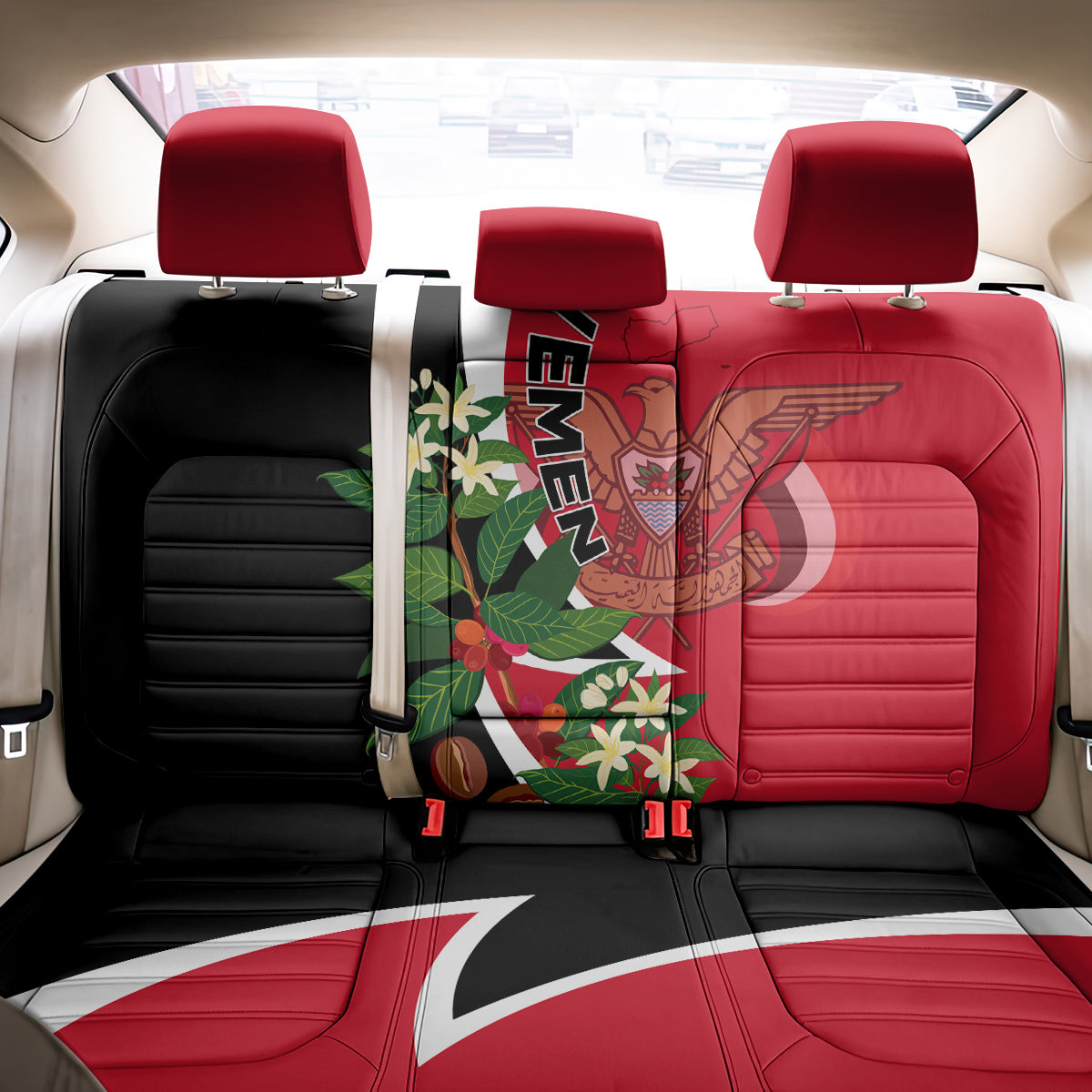Yemen Unification Day 2024 Back Car Seat Cover May 22 Unity Day Flag Style - Wonder Print Shop