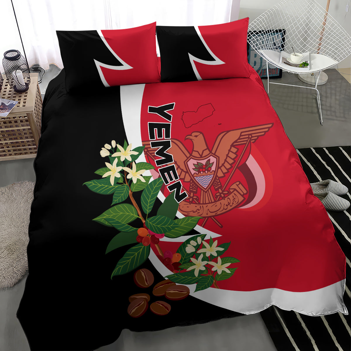 Yemen Unification Day 2024 Bedding Set May 22 Unity Day Flag Style - Wonder Print Shop