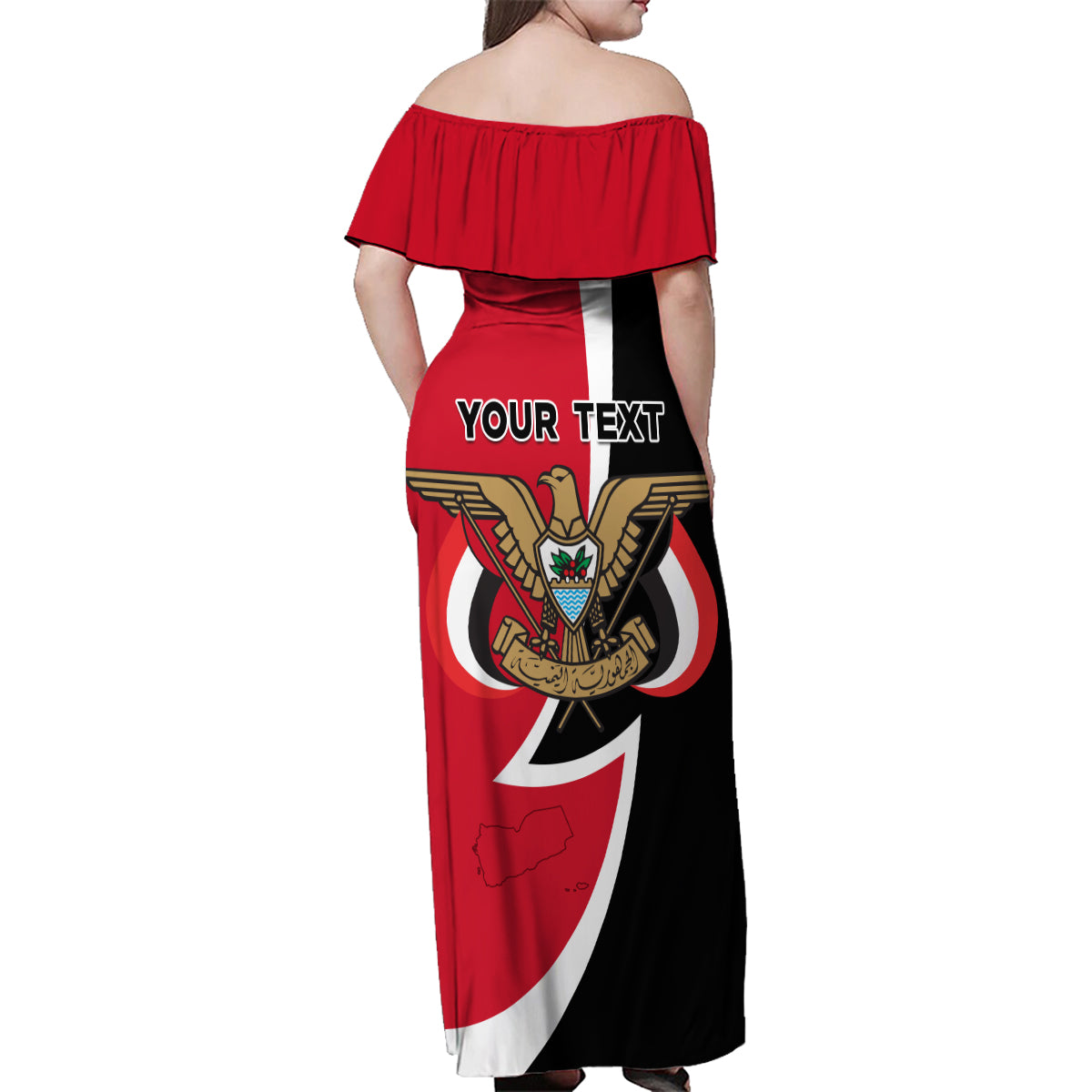 Yemen Unification Day 2024 Family Matching Off Shoulder Maxi Dress and Hawaiian Shirt May 22 Unity Day Flag Style - Wonder Print Shop