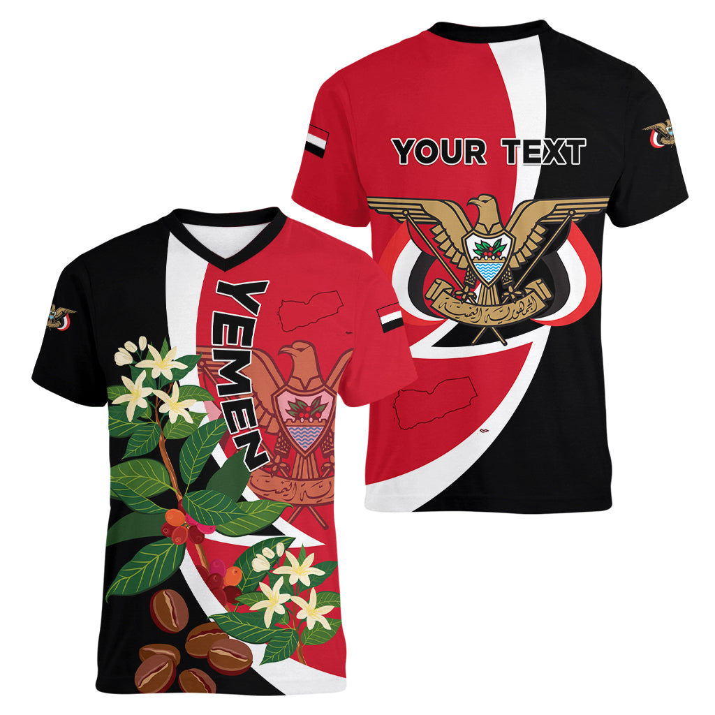 Yemen Unification Day 2024 Women V Neck T Shirt May 22 Unity Day Flag Style - Wonder Print Shop