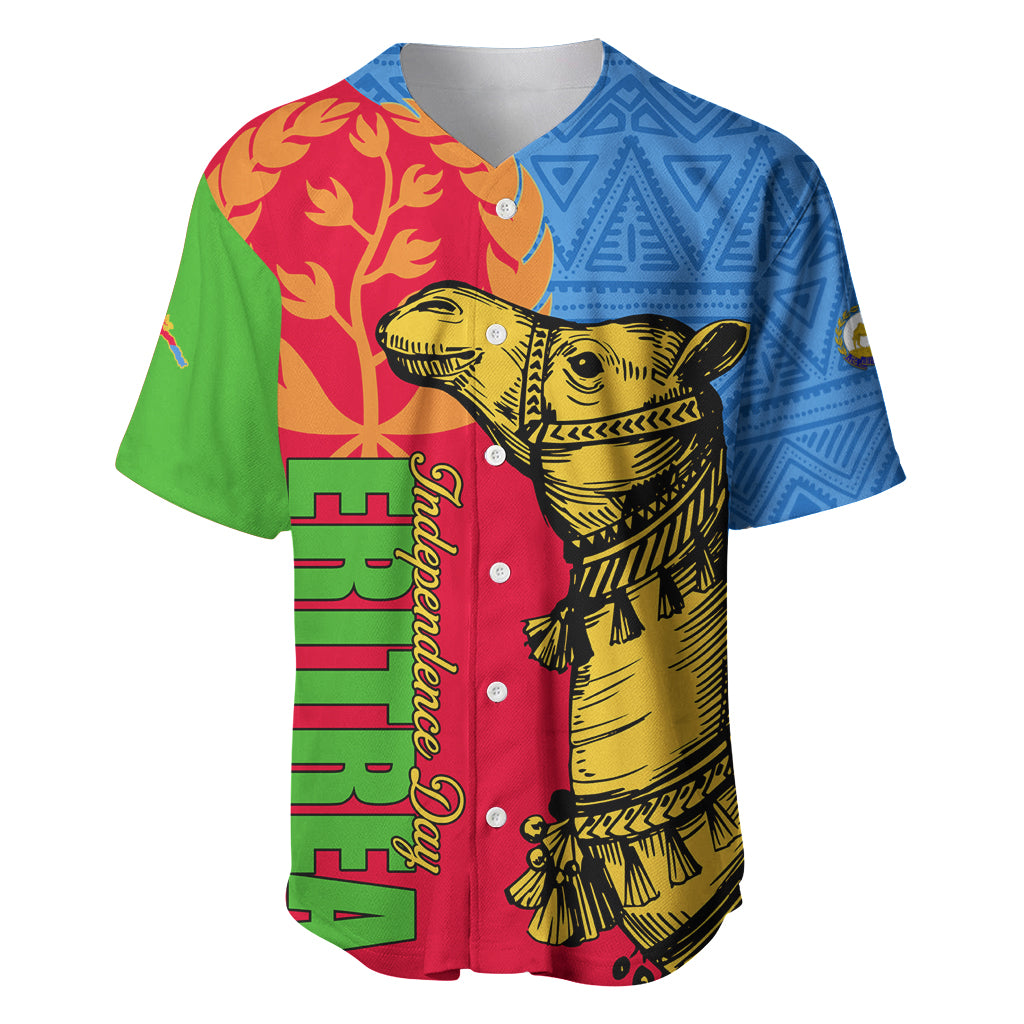 Eritrea Independence Day 2024 Baseball Jersey Eritrean Camel African Pattern - Wonder Print Shop