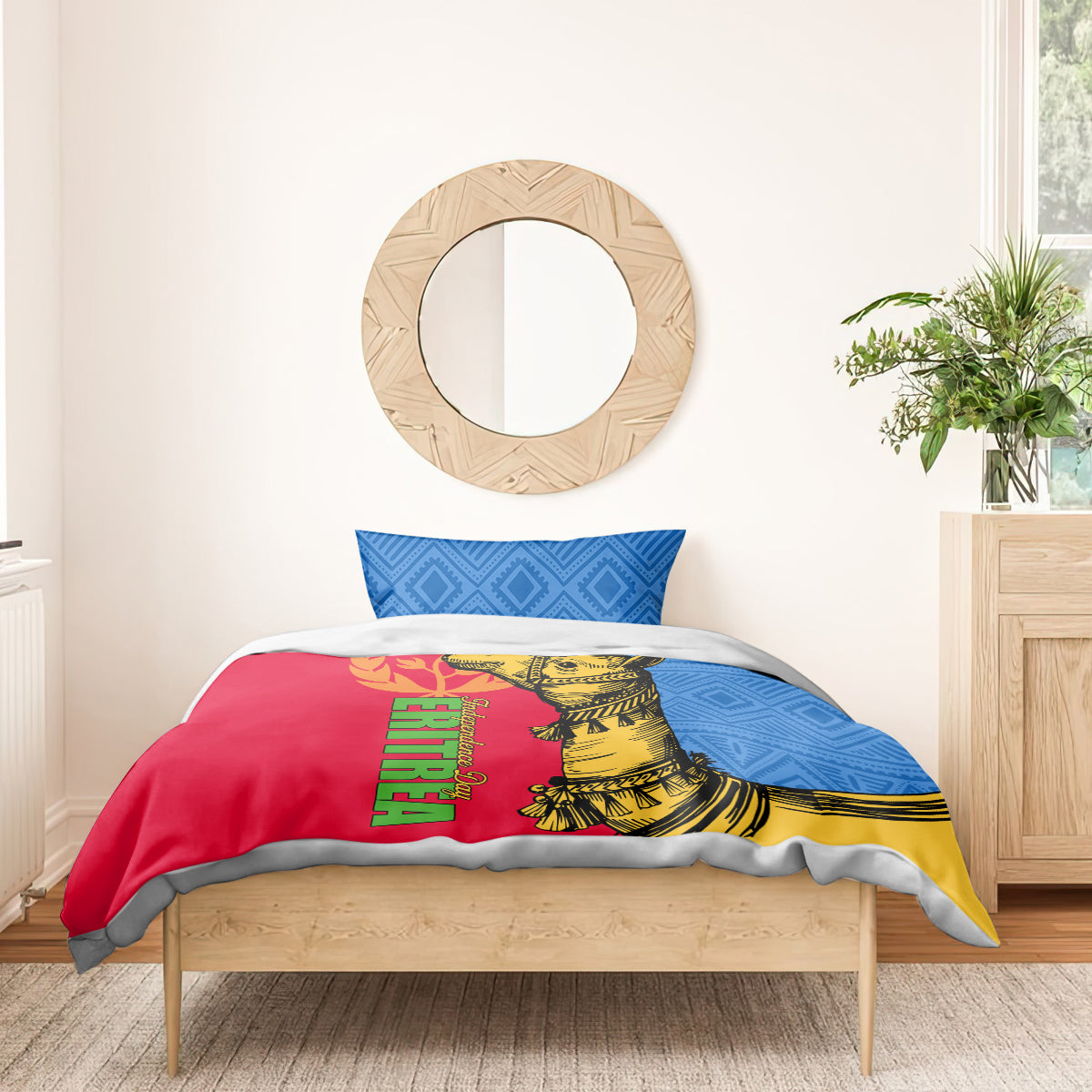 Eritrea Independence Day 2024 Bedding Set Eritrean Camel African Pattern - Wonder Print Shop