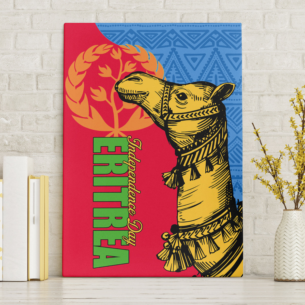 Eritrea Independence Day 2024 Canvas Wall Art Eritrean Camel African Pattern