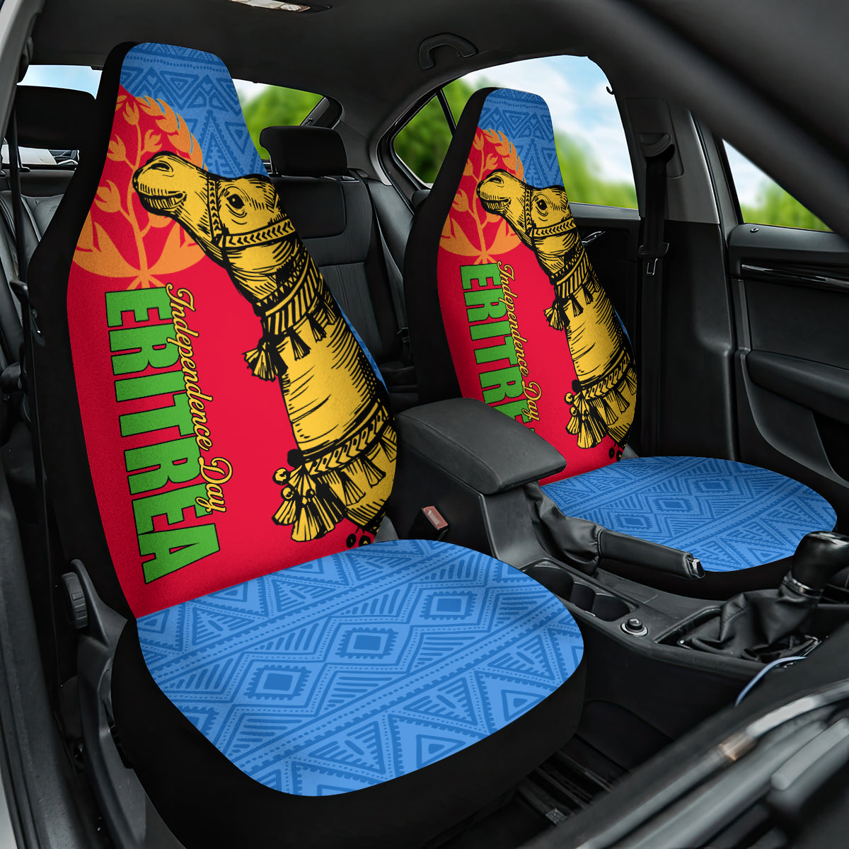 Eritrea Independence Day 2024 Car Seat Cover Eritrean Camel African Pattern - Wonder Print Shop