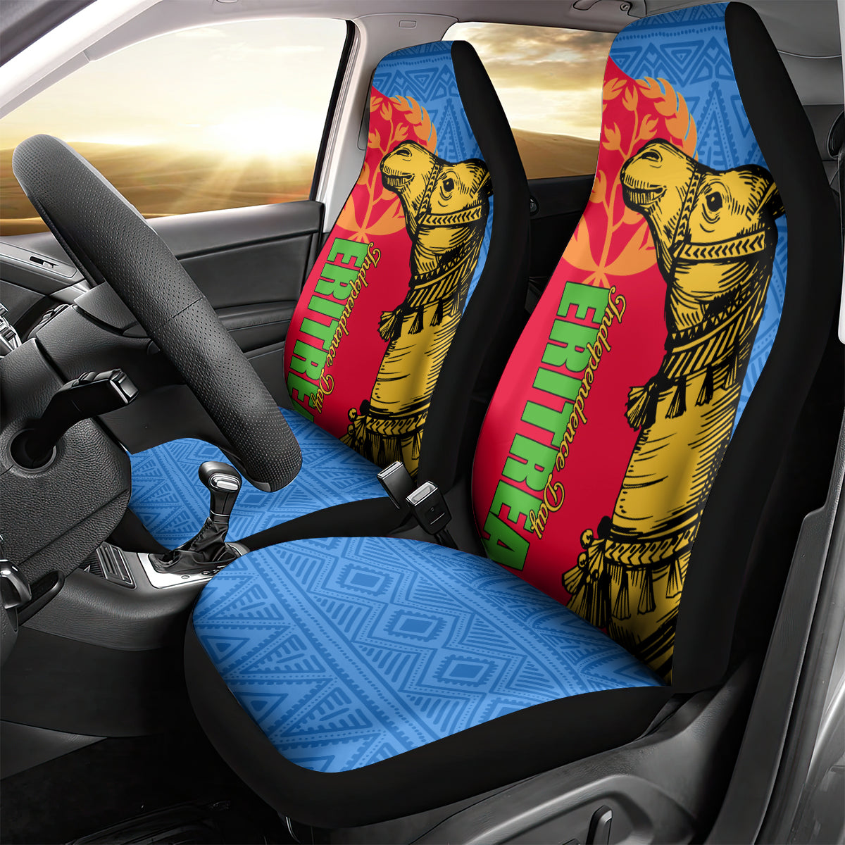 Eritrea Independence Day 2024 Car Seat Cover Eritrean Camel African Pattern - Wonder Print Shop